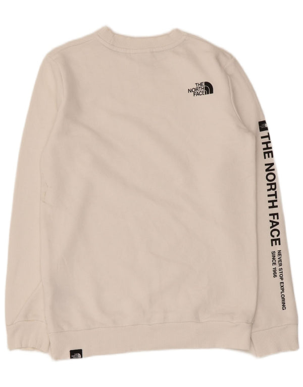 The North Face Dame Grafisk Sweatshirt Jumper UK 6 XS Hvid Bomuld