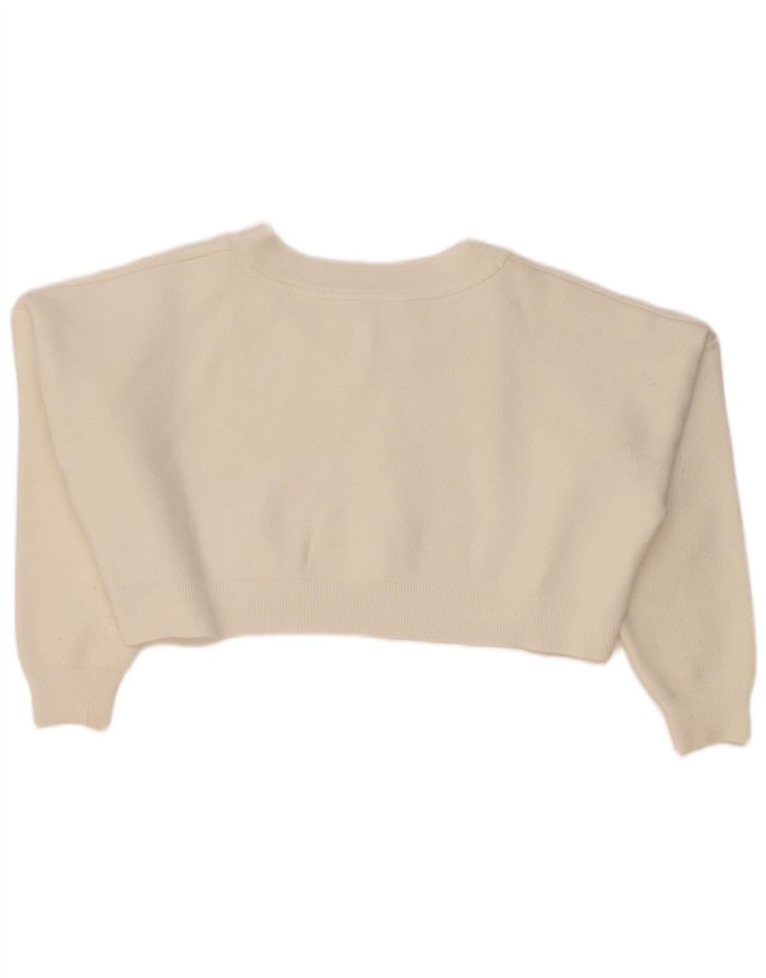 Topshop Womens Crop Oversized V-hals sweater UK 14 Medium White