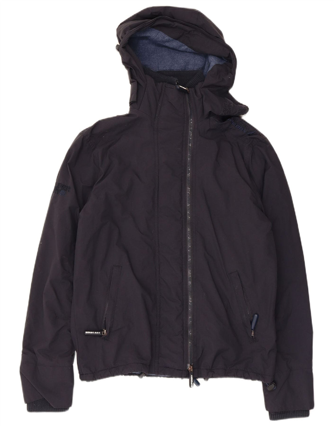 Superdry Windcheater vindjakke med hætte til mænd UK 36 Small Navy Blue