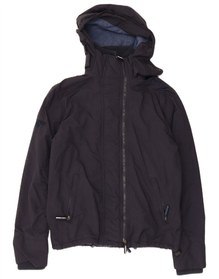 Superdry Windcheater vindjakke med hætte til mænd UK 36 Small Navy Blue