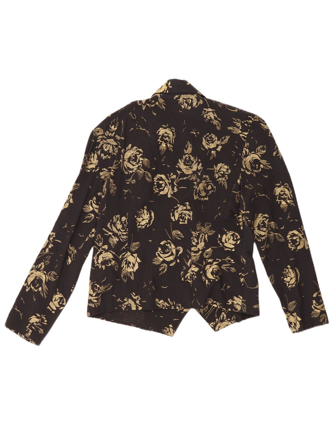 VINTAGE dobbeltradet blazerjakke til kvinder EU 36 Small Black Floral