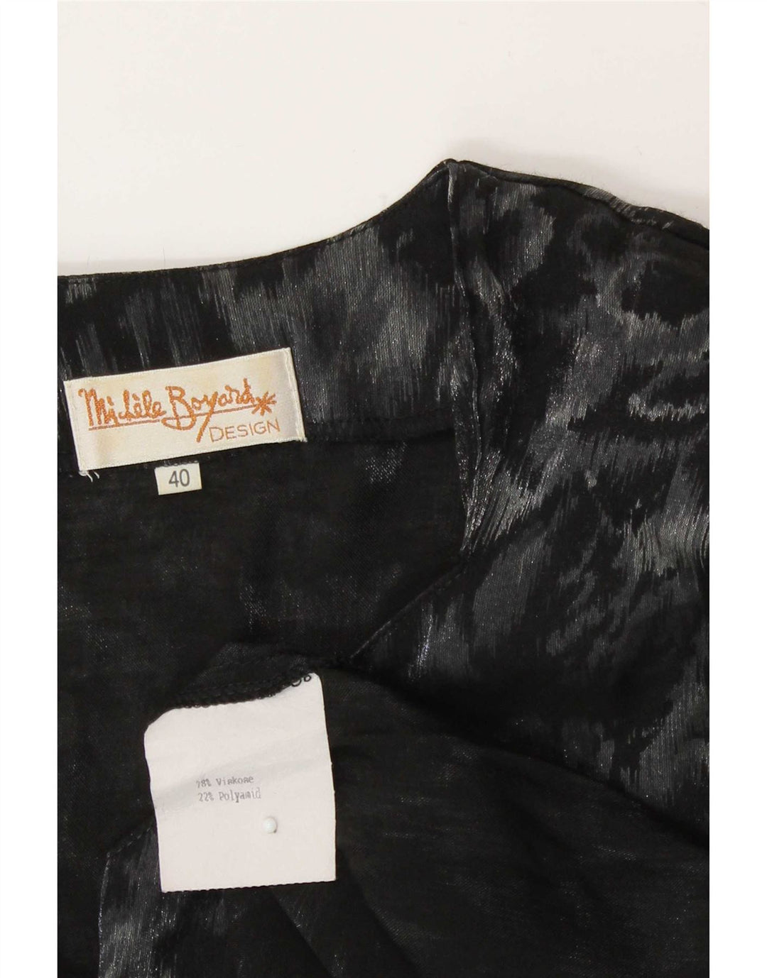 Michele Boyard Dame Longline skjortebluse EU 40 Medium Black Floral