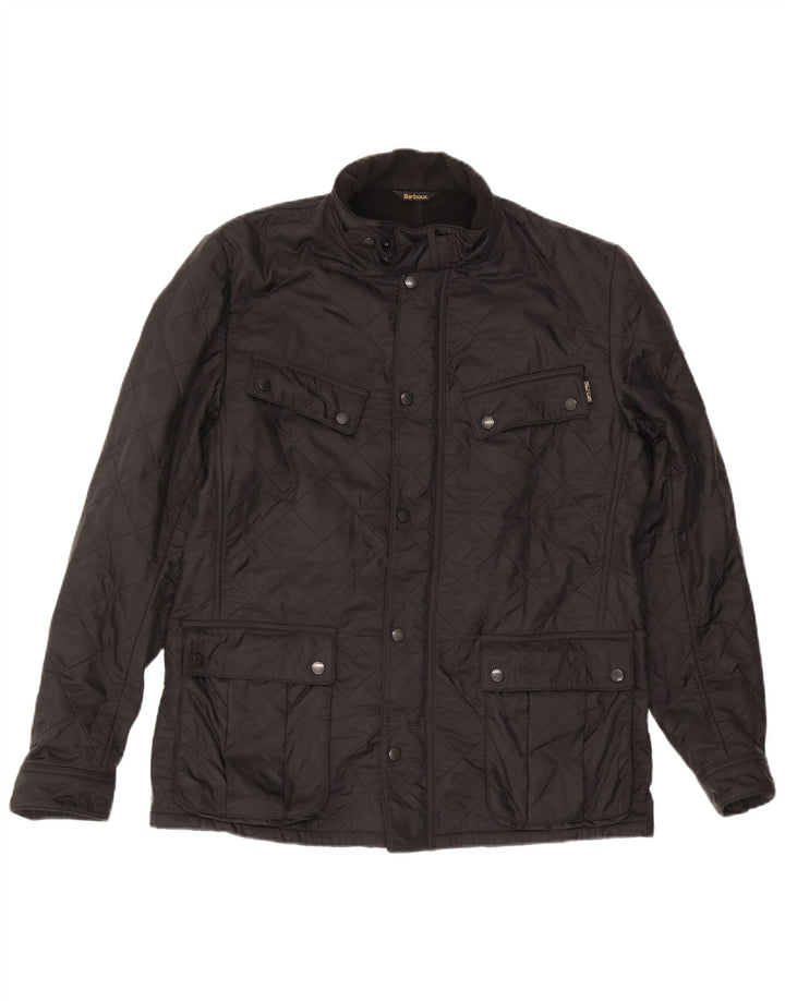 Barbour Herre Quiltet Jakke UK 42 XL Sort Polyamid