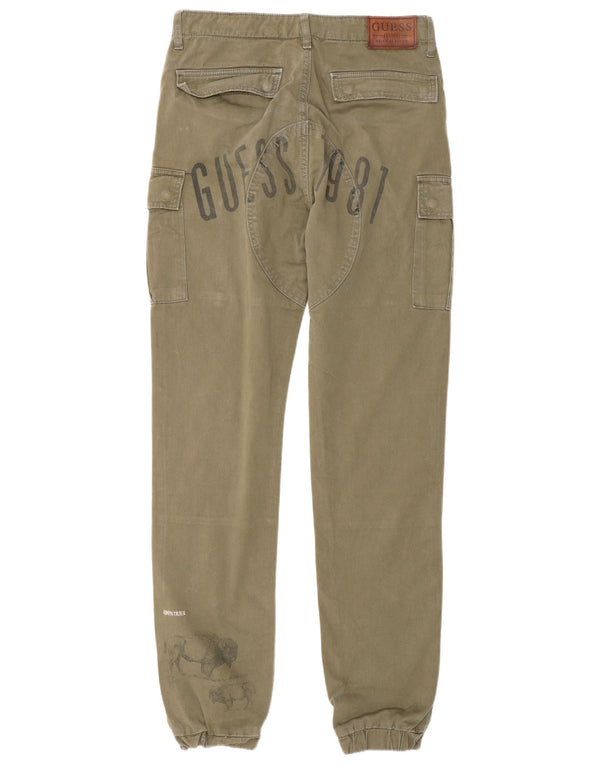 Guess drenge grafiske jogger Cargo bukser 13-14 år W30 L30 Khaki Bomuld