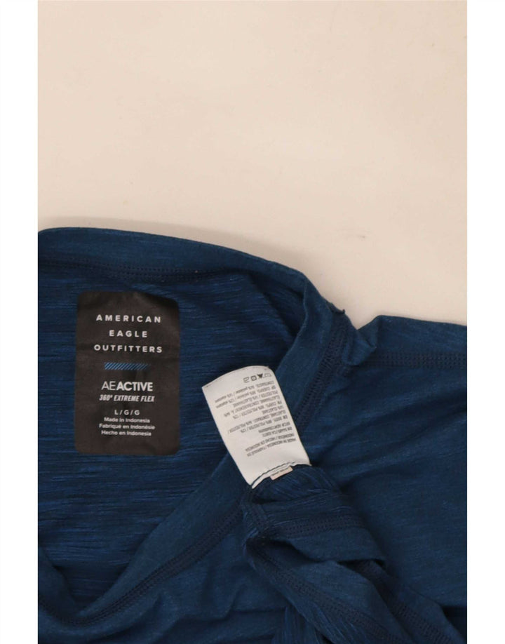 American Eagle Outfitters Herre grafisk T-shirt Top Stor blå farveblok