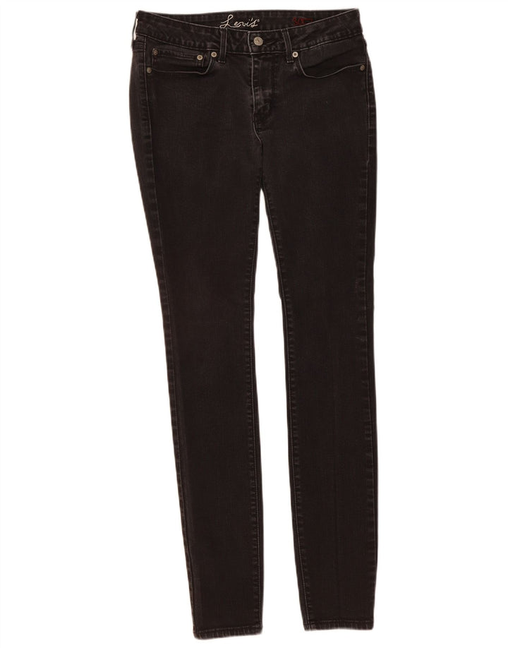 LEVI'S Womens Skinny Jeans W30 L32 Black Cotton