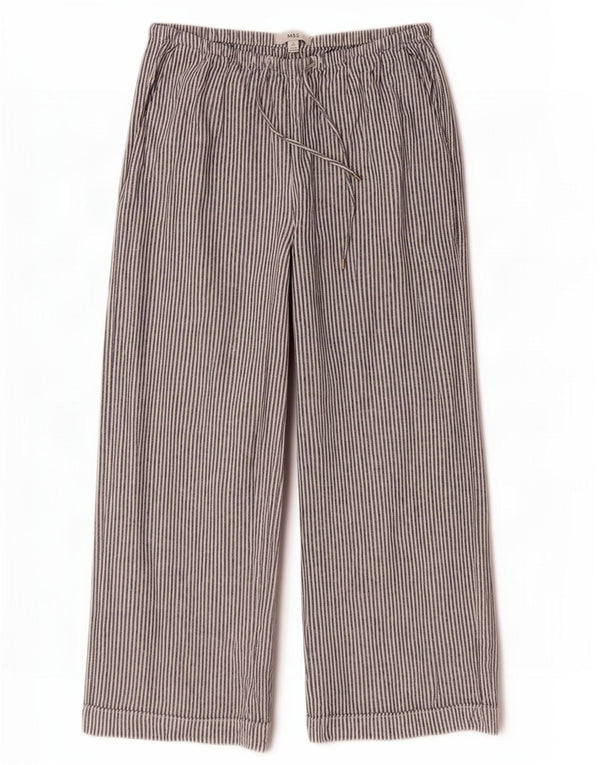 Marks & Spencer Kvinder Højtaljede Casual Bukser UK 16 Large W32 L26 Grå