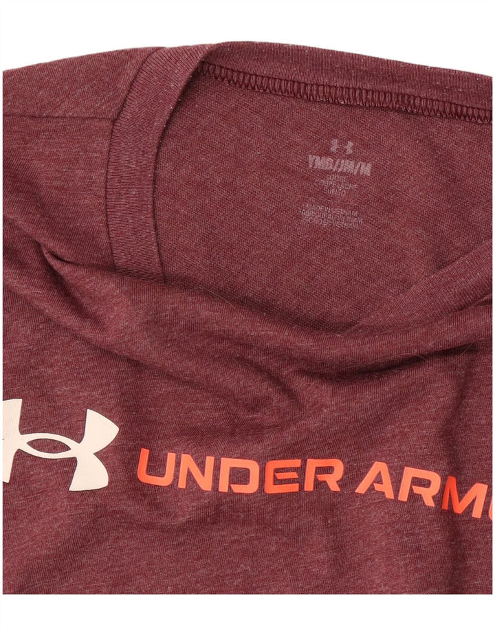 UNDER ARMOUR Drenge Grafisk T-Shirt Top 9-10 år Medium Burgundy
