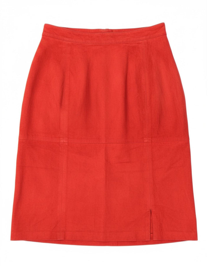 EMME Womens Suede Skirt W24 XS  Red Leather