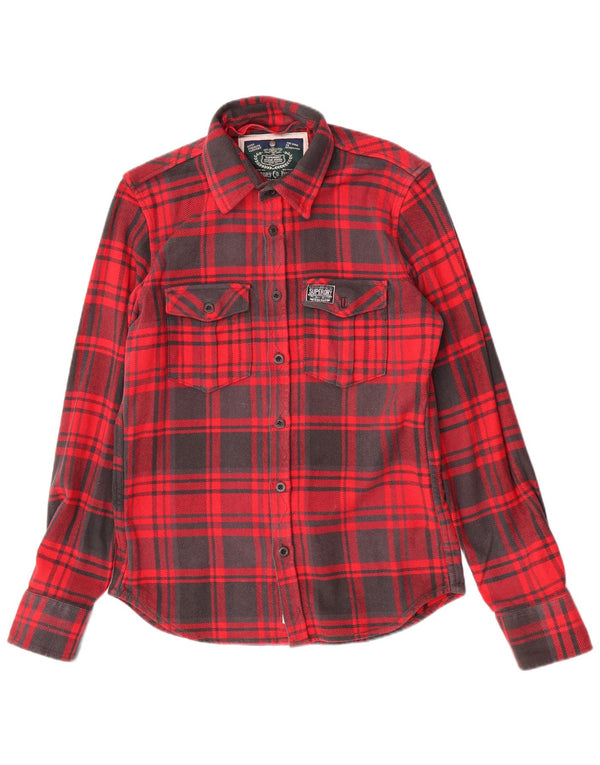 Superdry Lumberjack flannelskjorte til mænd XL rød ternet bomuld