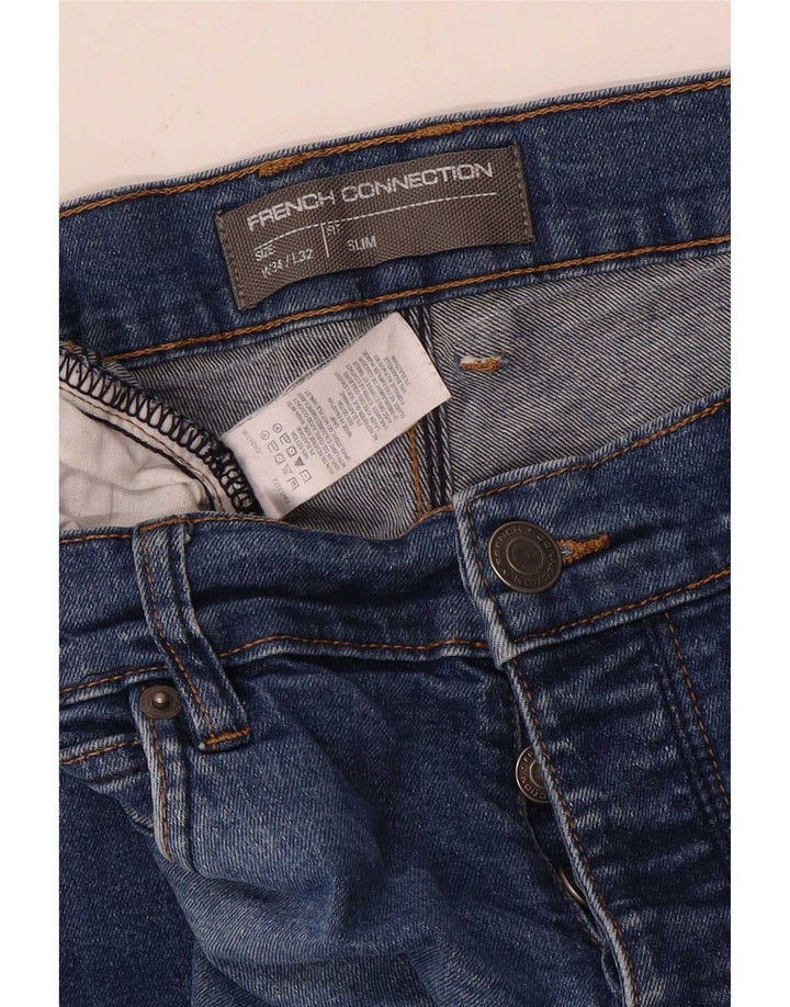 French Connection Slim Jeans til mænd W34 L32 blå bomuld