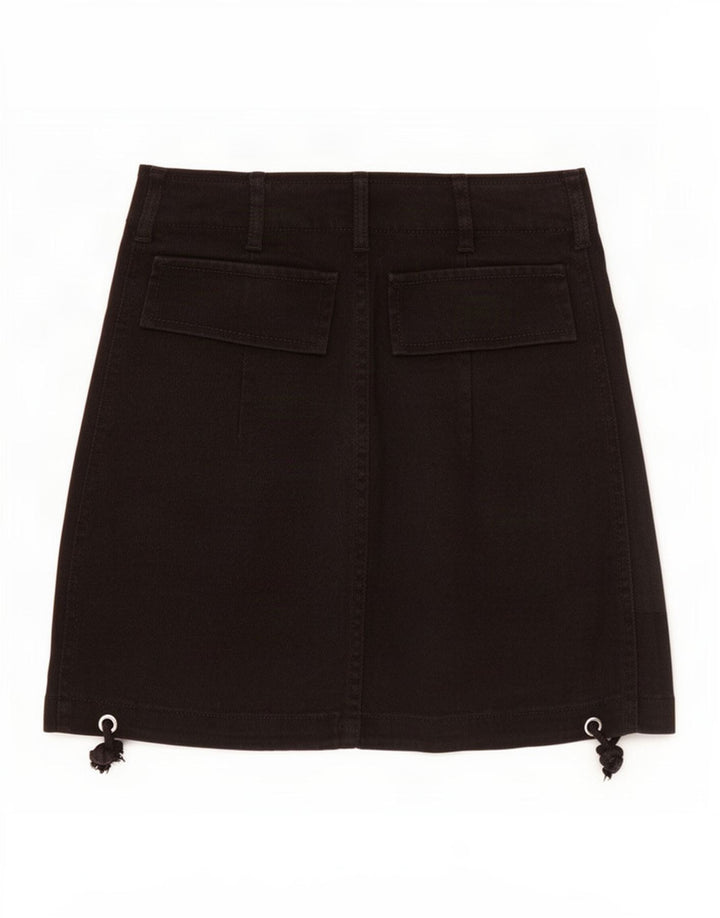 Zara Dame Denim Cargo Nederdel XS W24 Sort