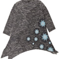 Desigual Dame Asymmetrisk Tunika Top UK 12 Medium Grey Flecked Bohemian