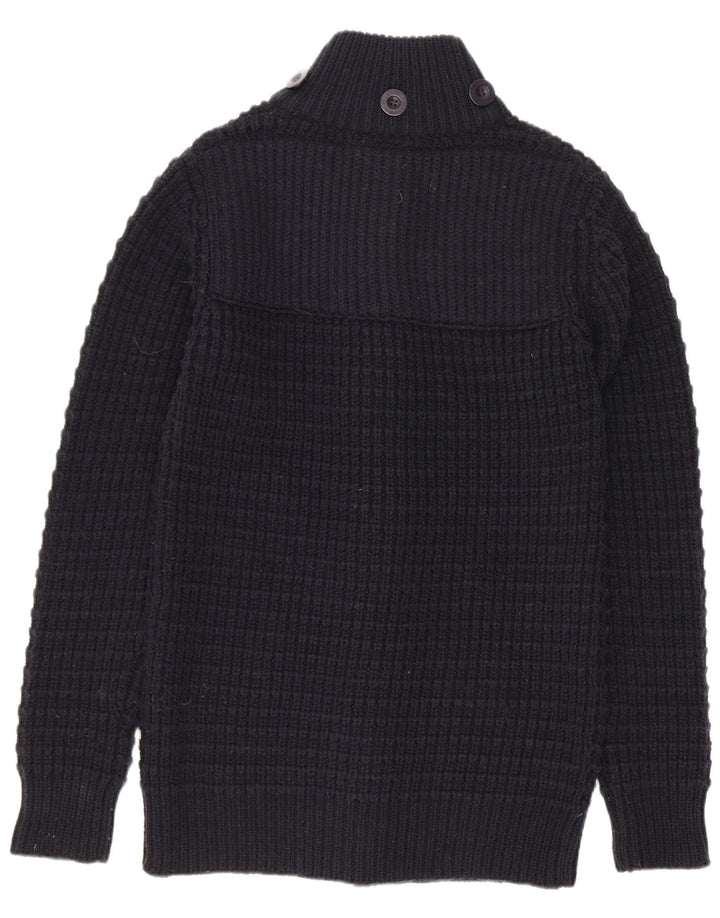 Ellesse Dame Cardigan Sweater UK 12 Medium Navy Blue Akryl