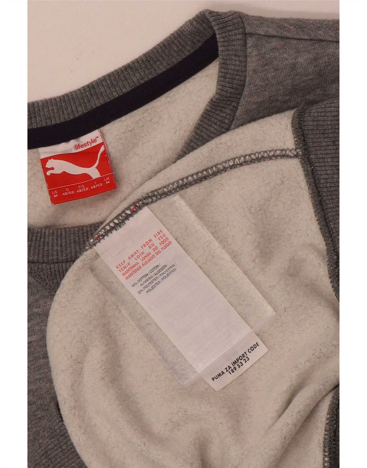 Puma Herre Grafisk Regular Fit Sweatshirt Jumper Medium Grå Bomuld