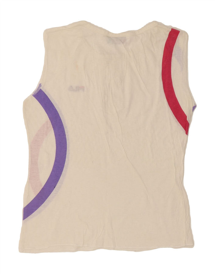 FILA Womens Vest Top IT 42 Medium White Colourblock Vintage Fila and Second-Hand Fila from Messina Hembry 