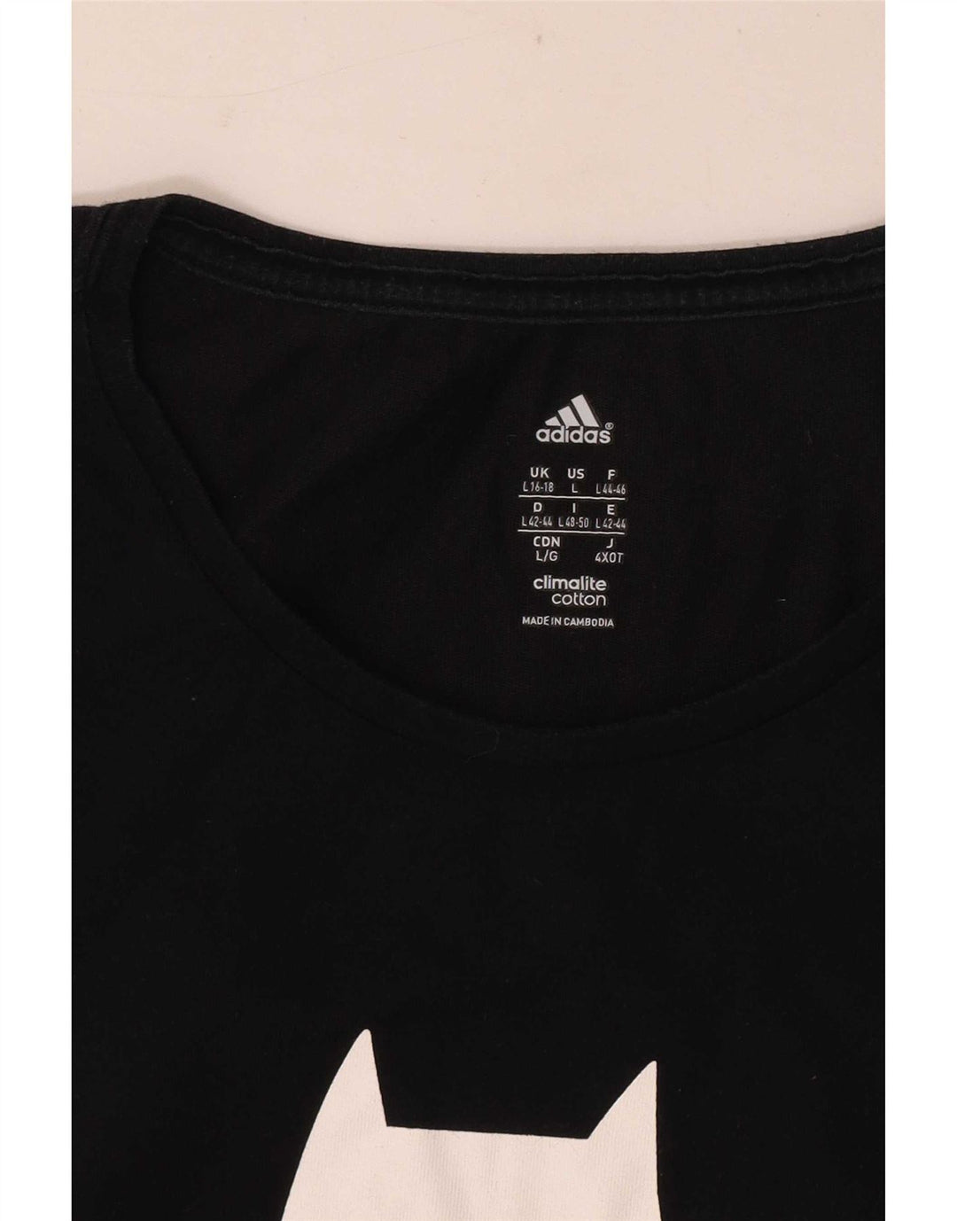 Adidas Womens Regular Graphic T-Shirt Top UK 16/18 Large Black