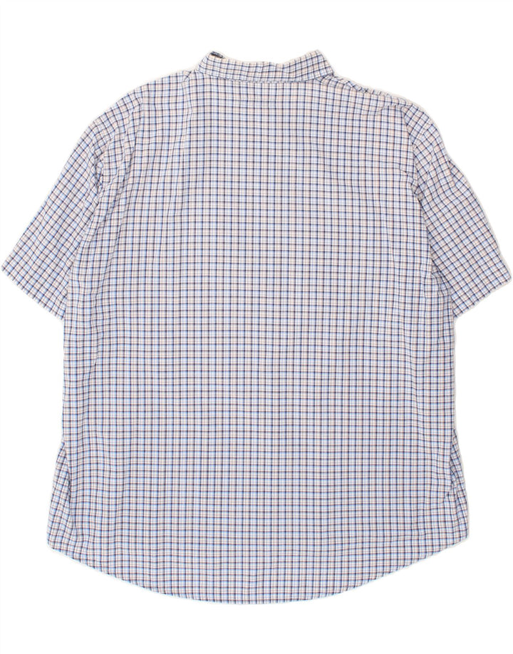SEA BARRIER Mens Short Sleeve Shirt 2XL Blue Check Cotton Vintage Sea Barrier and Second-Hand Sea Barrier from Messina Hembry 