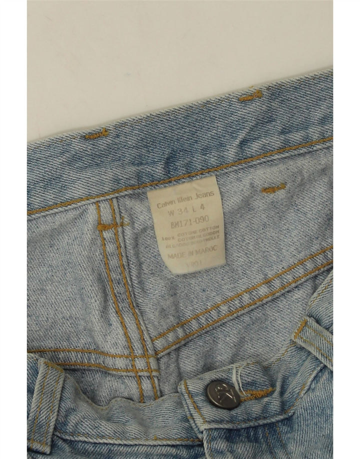 Calvin Klein Straight Jeans til mænd W34 L34 Blå Bomuld