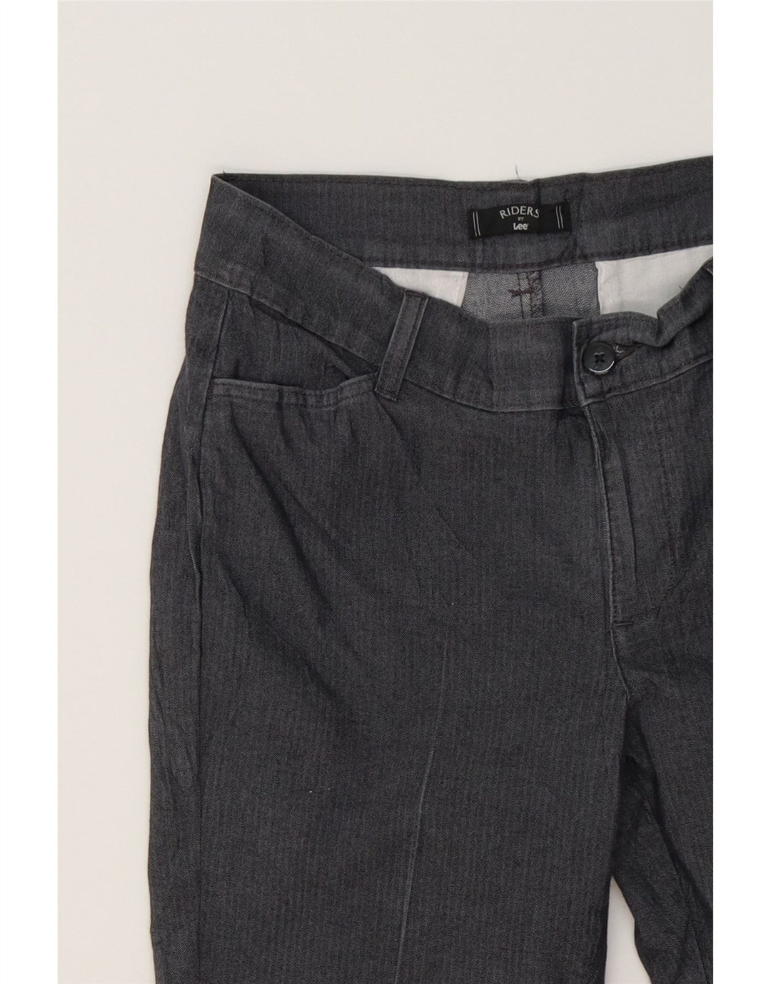LEE Womens Riders Casual Trousers US 10 Large W34 L32 Grey Herringbone Vintage Lee and Second-Hand Lee from Messina Hembry 