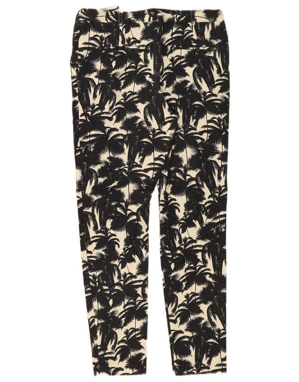Topshop Kvinders Grafiske Slim Cropped Trousers UK 10 Small W28 L26 Black