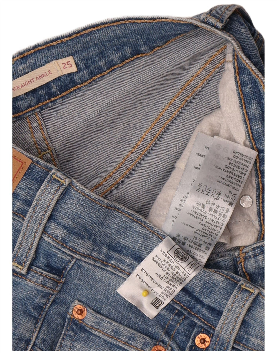 Levi's Dame Ribcage Straight Jeans W25 L29 Blå Bomuld