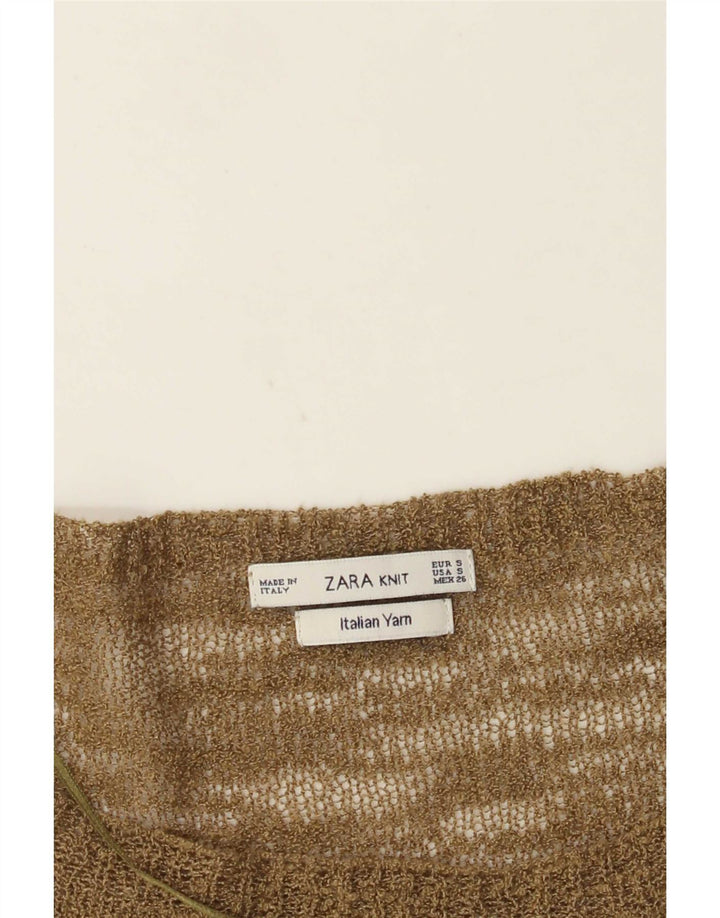 Zara Dame Oversized Bluse Top UK 10 Small Khaki