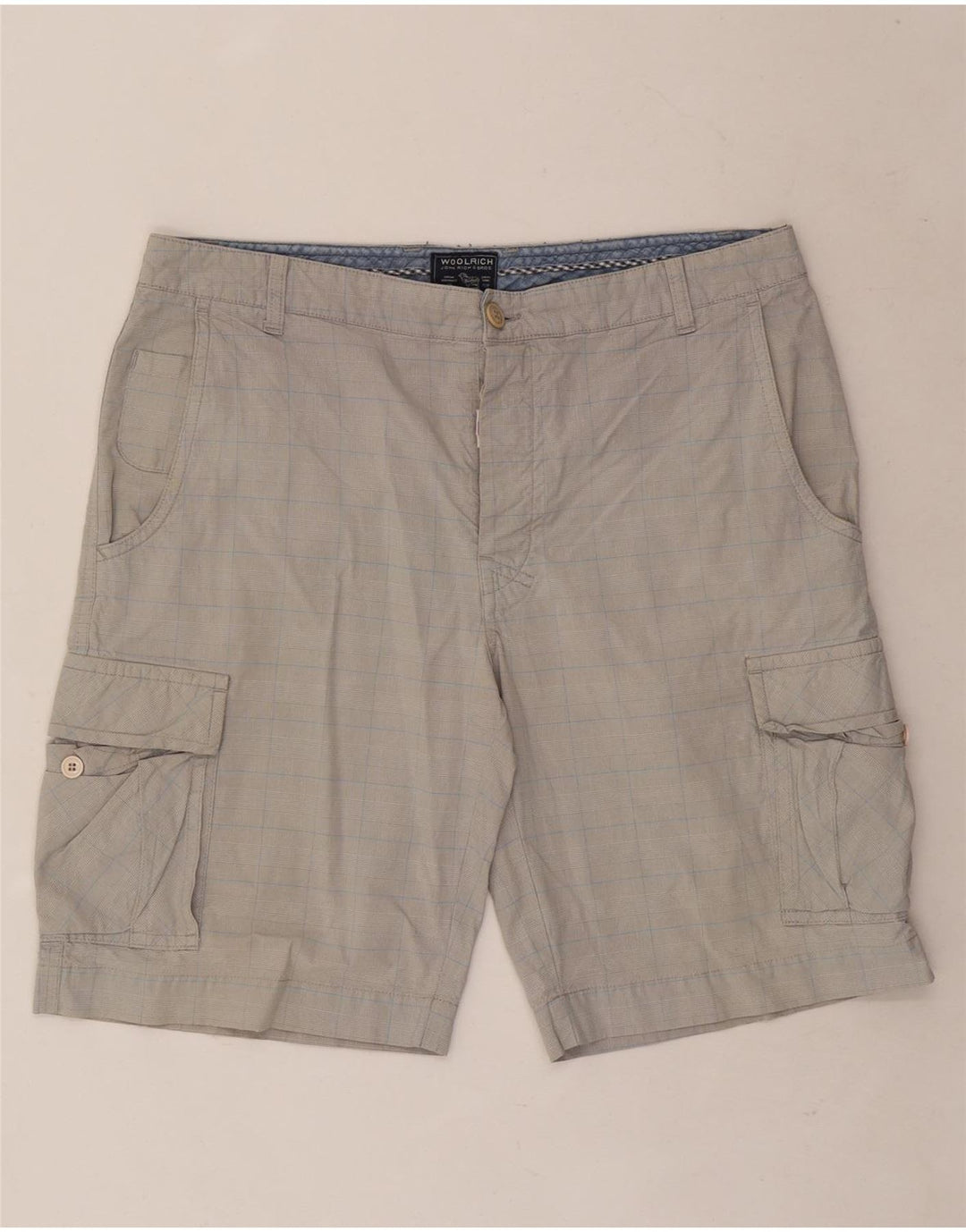 Woolrich Herre Cargo Shorts W34 Large Grey Check