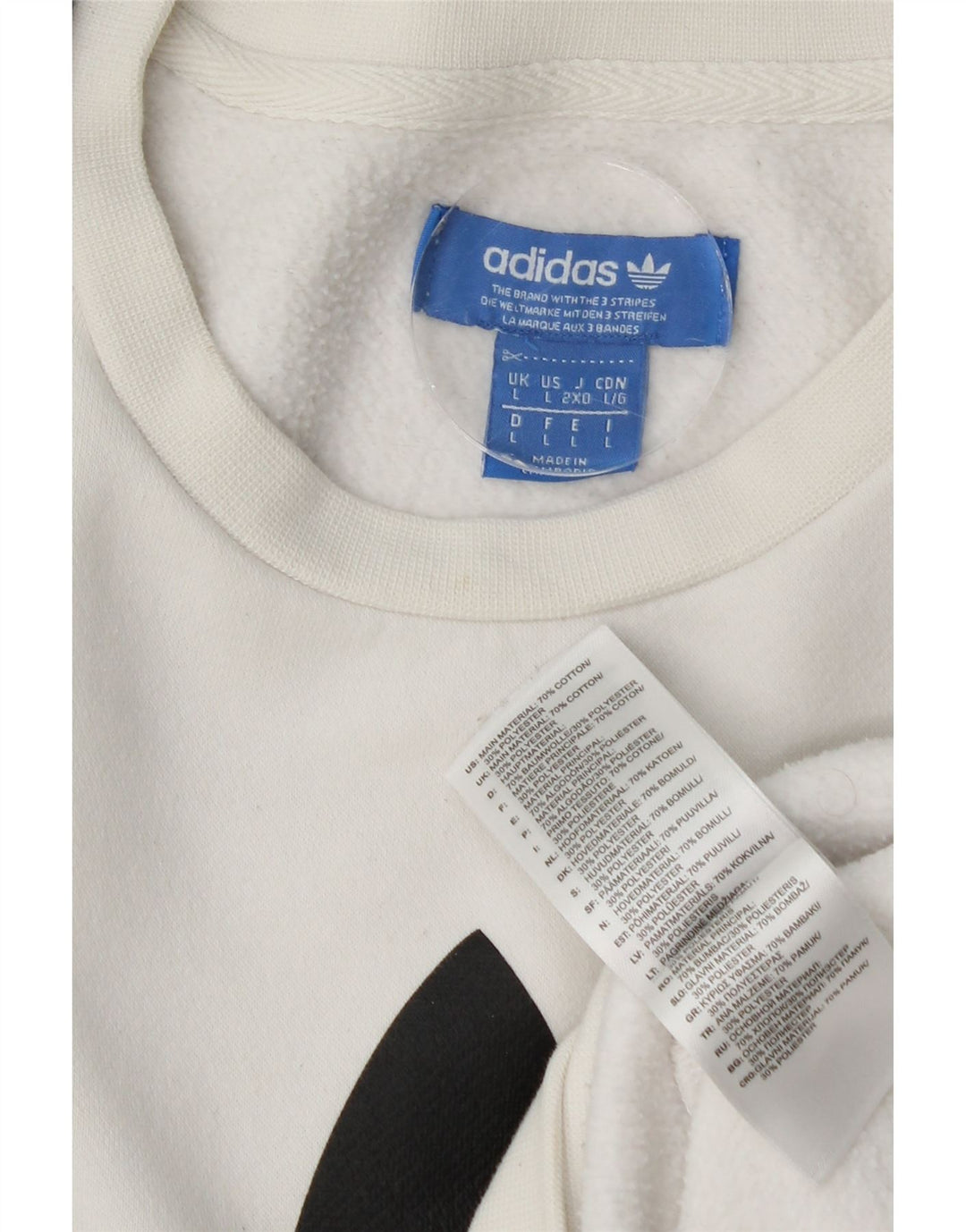 Adidas grafisk sweatshirt til mænd, stor hvid colourblock bomuld