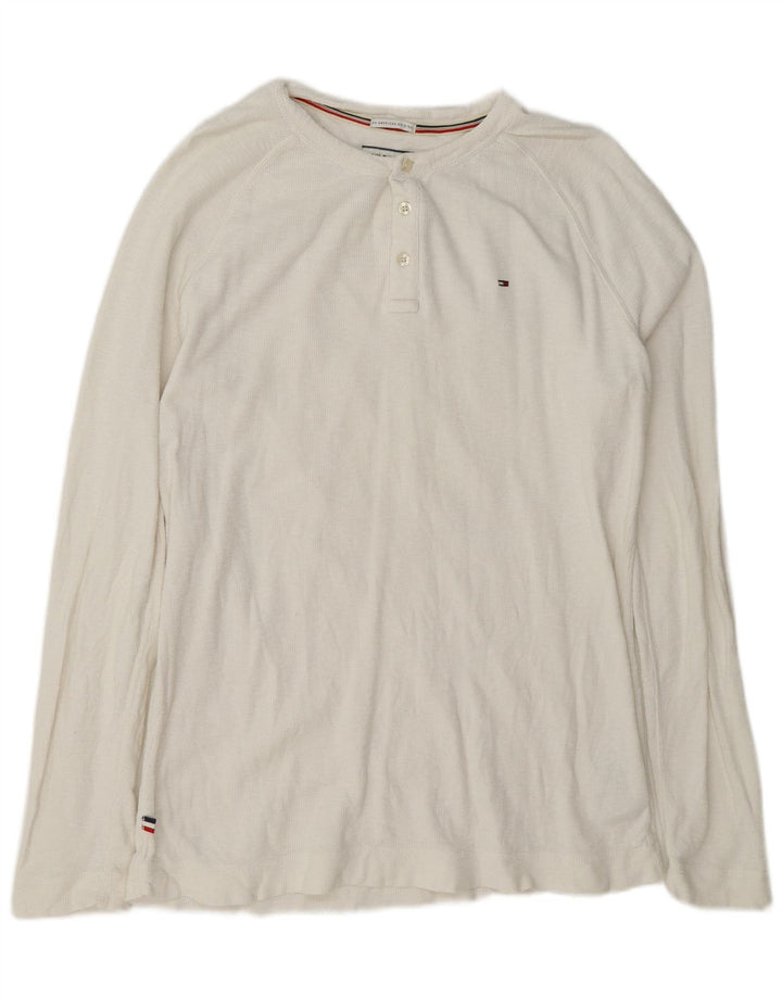 Tommy Hilfiger Herre Regular Top Langærmet Stor Hvid Bomuld