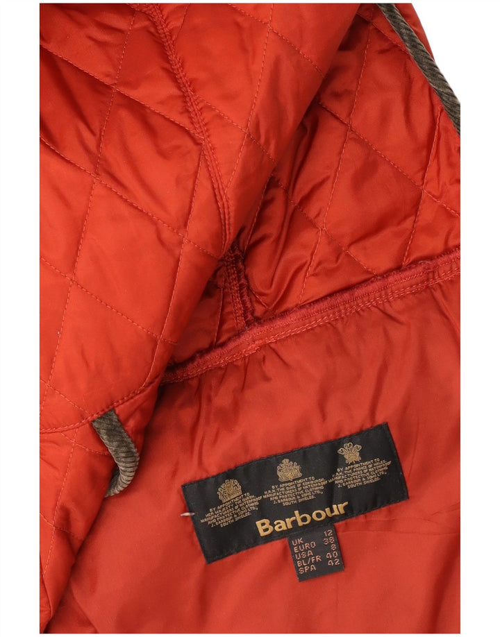 Barbour Quiltet jakke til kvinder UK 12 Medium Rød Polyamid