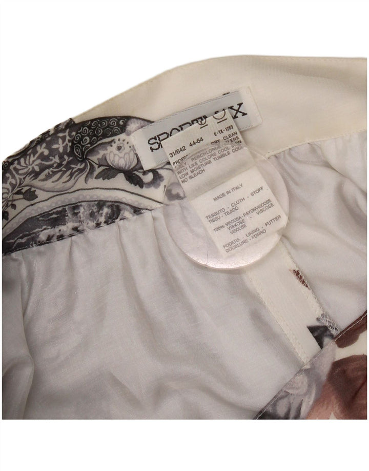 Sportmax Kvinder abstrakt mønster Mini Flared Skirt UK 14 Medium W28 White