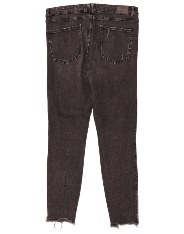 Zara Dame Trafaluc Distressed Skinny Jeans EU 44 XL W34 L28 Sort Bomuld