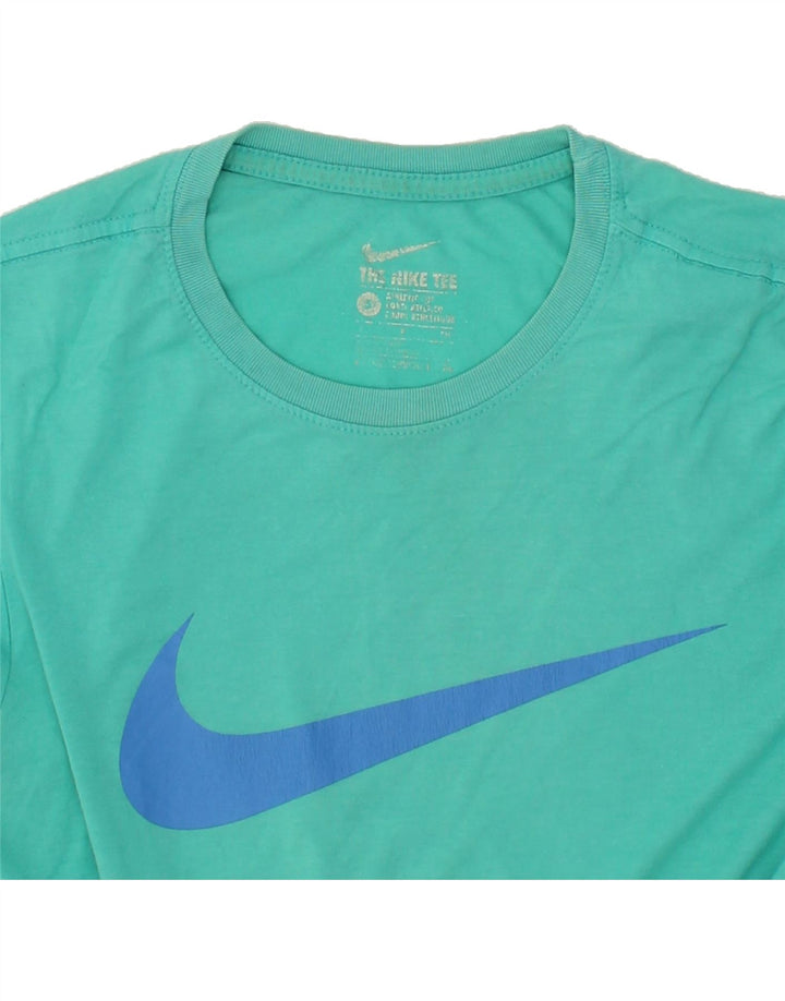 NIKE Mens Athletic Cut Graphic T-Shirt Top Small Turquoise Vintage Nike and Second-Hand Nike from Messina Hembry 