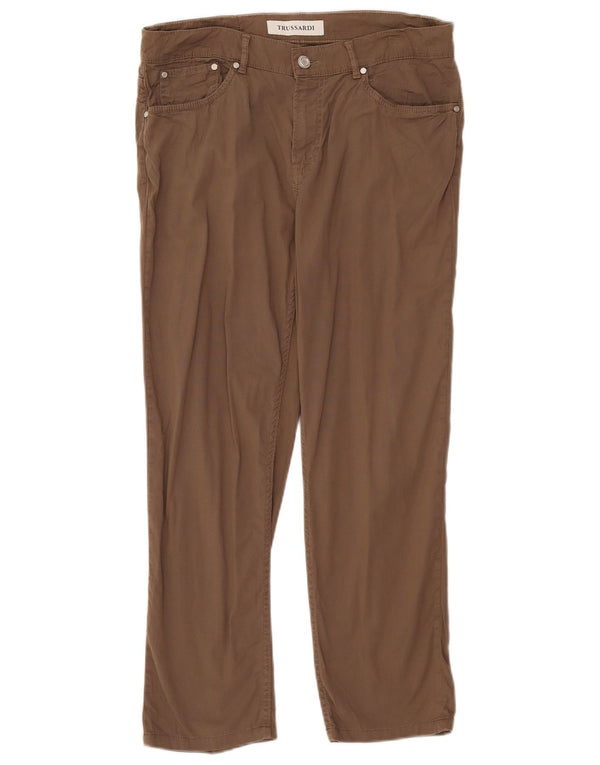 Trussardi Mens Slim Casual Trousers W33 L26 Khaki