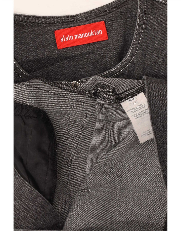 Alain Manoukian Dame Denim Blazer Jacket IT 44 Medium Grå Bomuld
