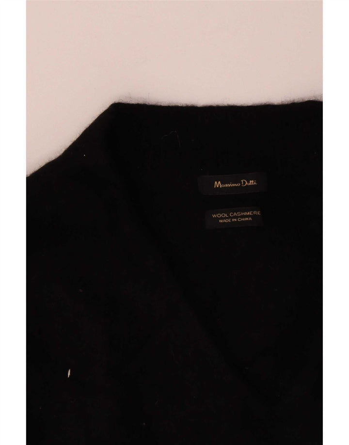 Massimo Dutti Dame V-hals sweater UK 10 Lille sort uld