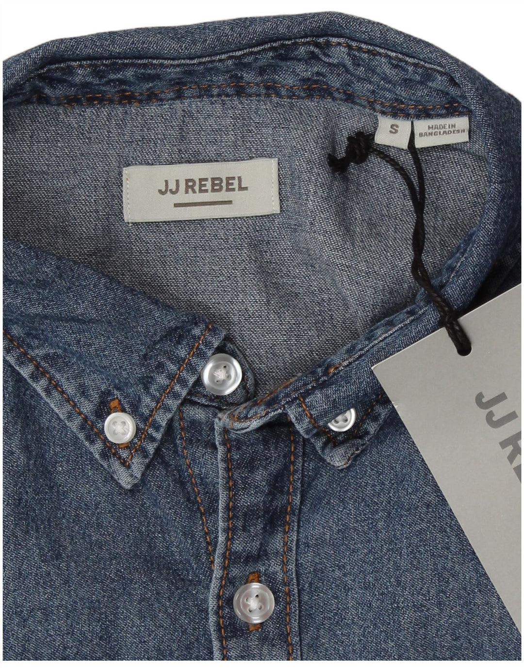 JJ Rebel herreskjorte lille blå bomuld