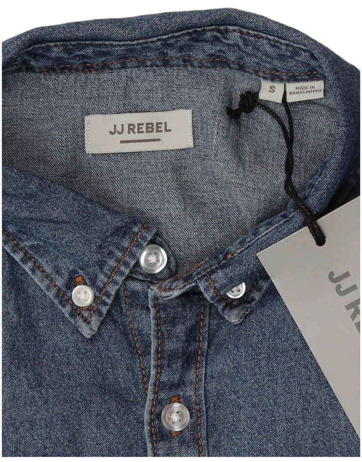 JJ Rebel herreskjorte lille blå bomuld
