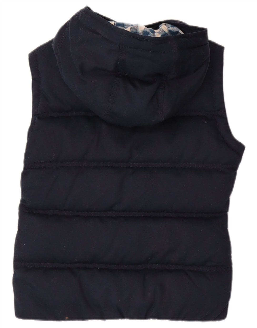 JACK WILLS Dame hætte polstret Gilet UK 8 Small Navy Blue Polyester