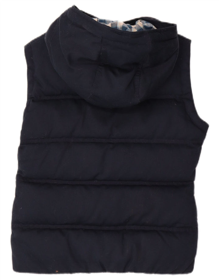 JACK WILLS Dame hætte polstret Gilet UK 8 Small Navy Blue Polyester