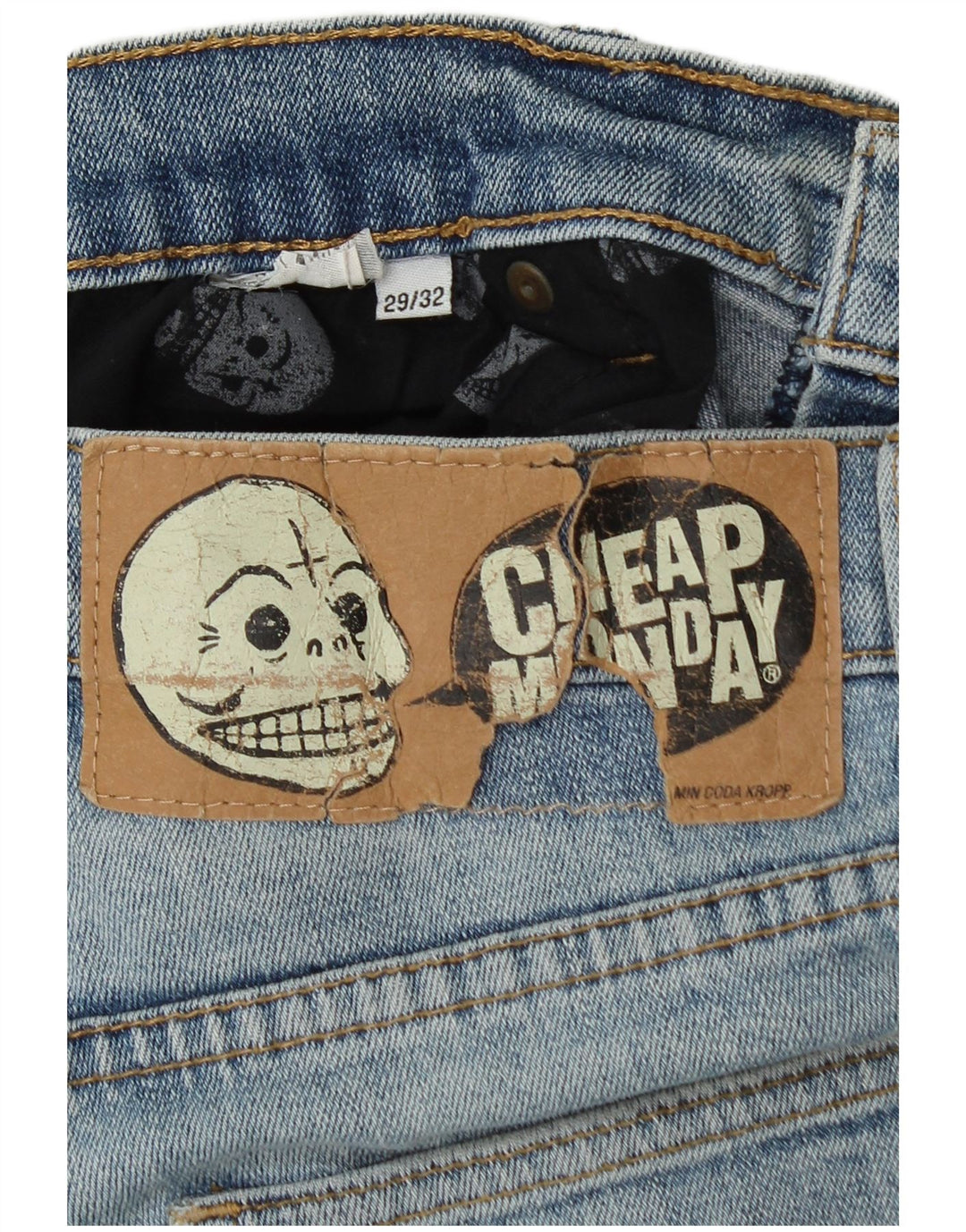 Billige Mandag Dame Skinny Jeans W29 L32 Blå