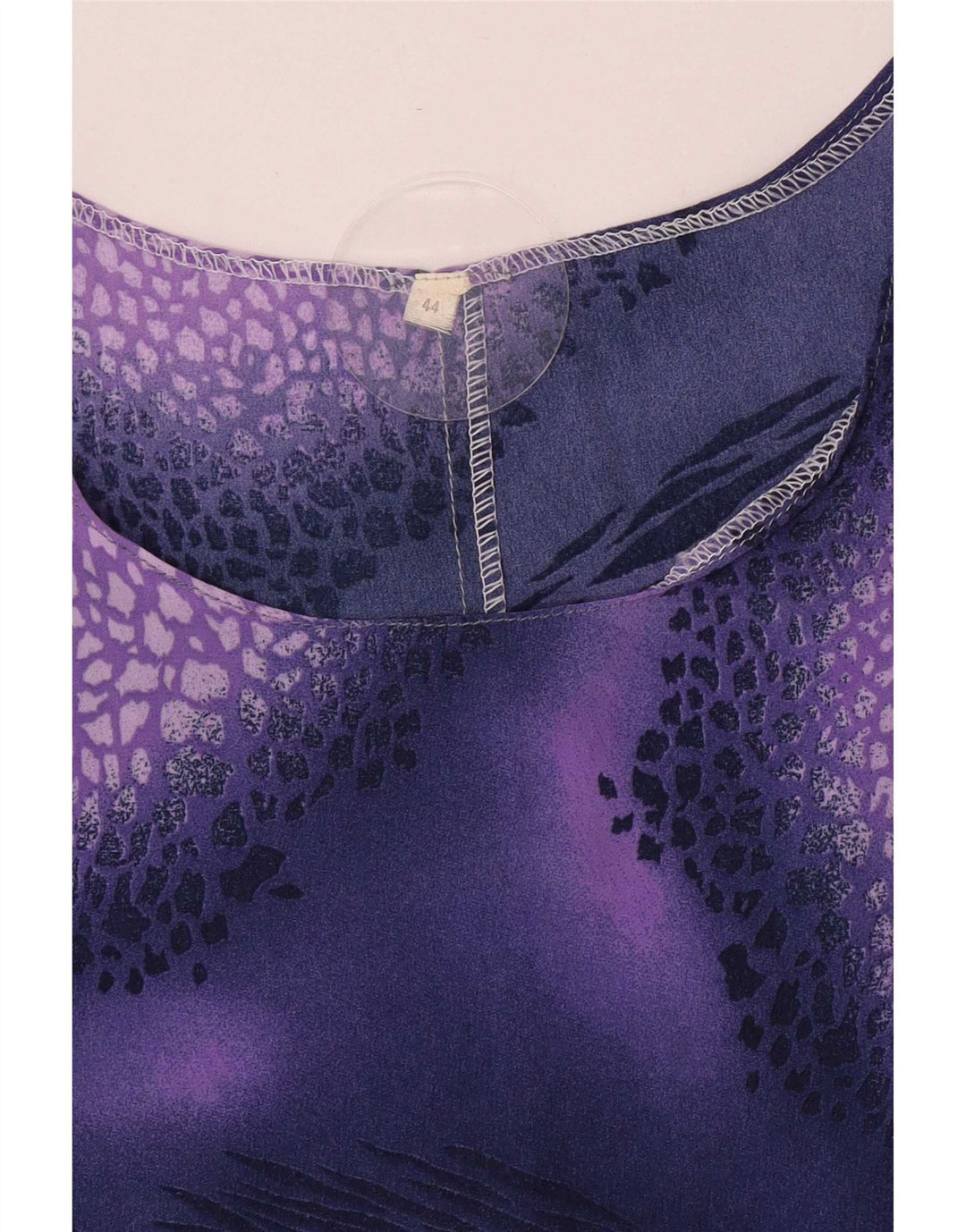 Vintage Dame ærmeløs bluse Top IT 44 Medium Lilla Plettet
