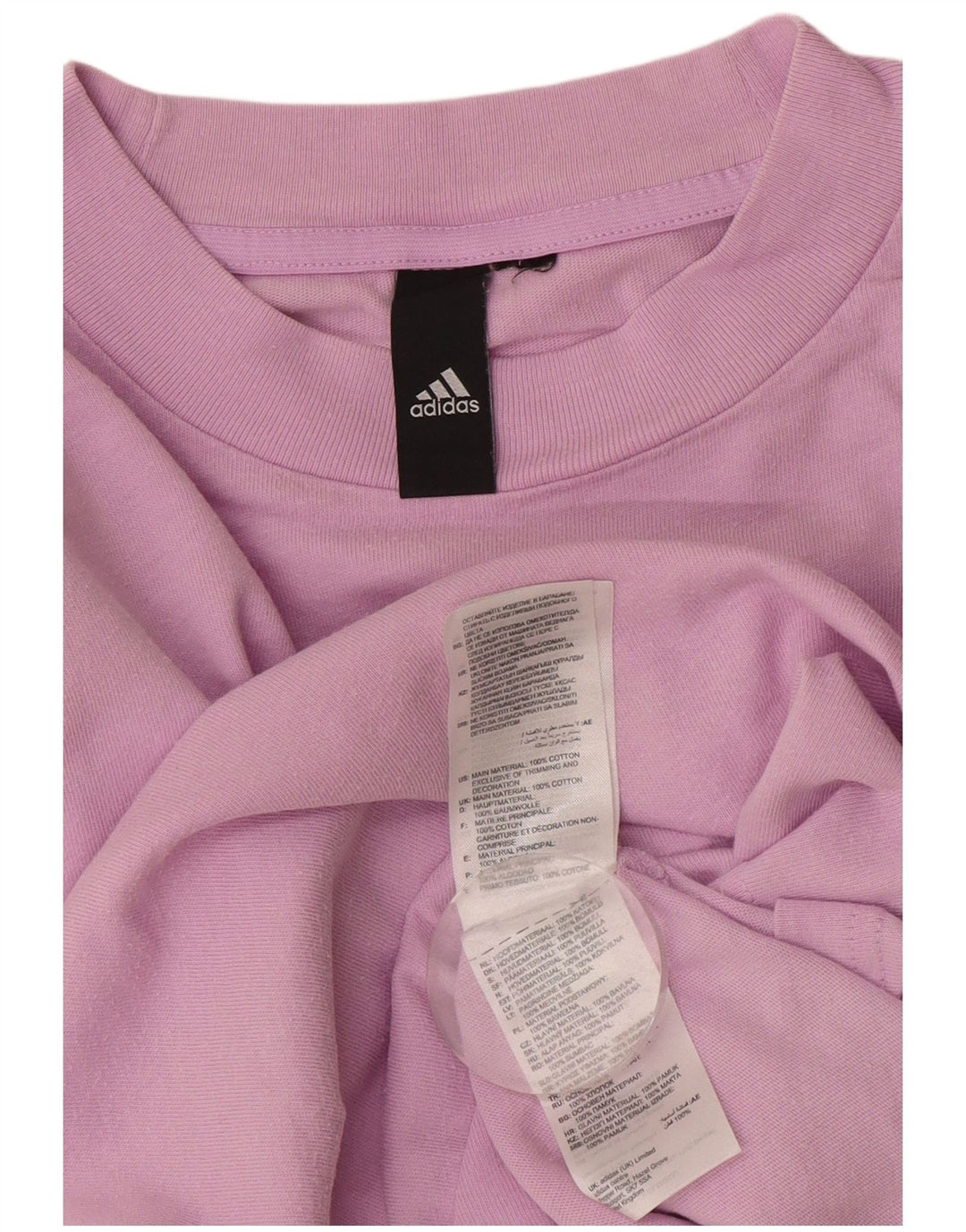 Adidas Womens Crop T-Shirt Top UK 14 Medium Lilla Bomuld