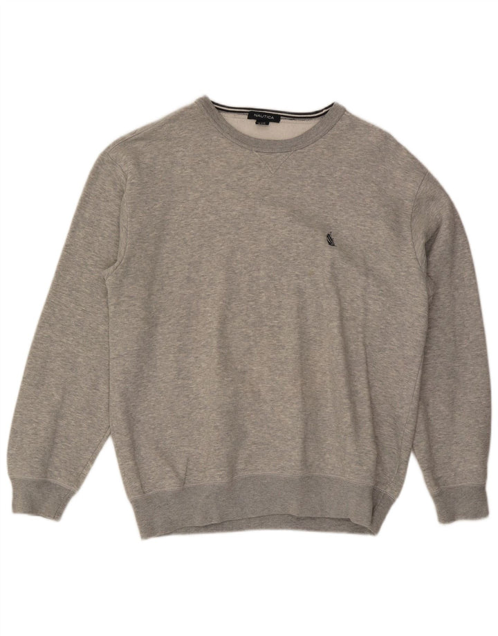 NAUTICA Sweatshirt til mænd, stor grå bomuld