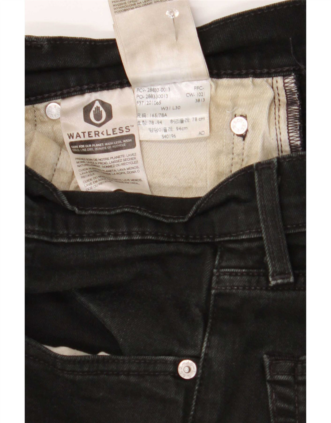 Levi's Slim Jeans til mænd W31 L30 sort bomuld