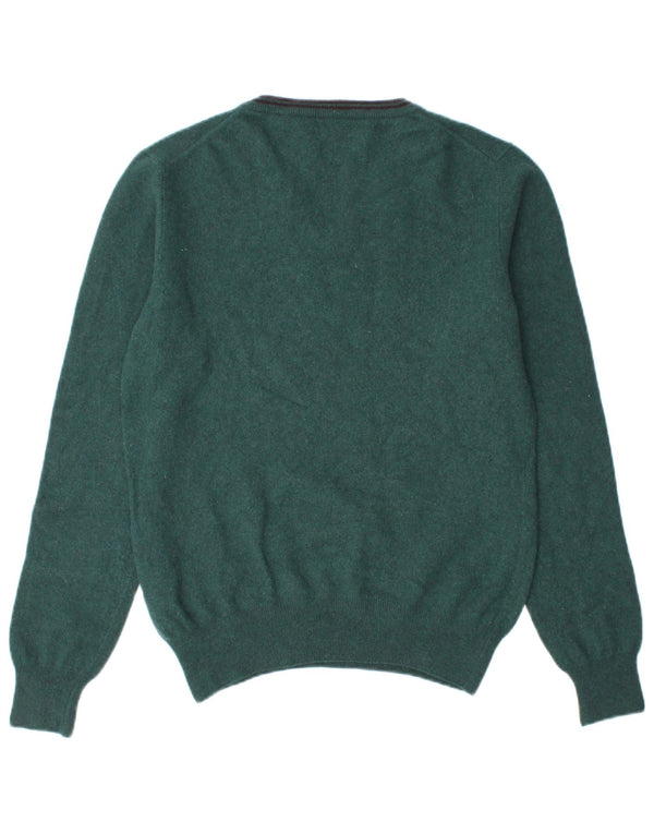 Fred Perry Boys V-Neck Jumper Sweater 15-16 Years XL Green Wool