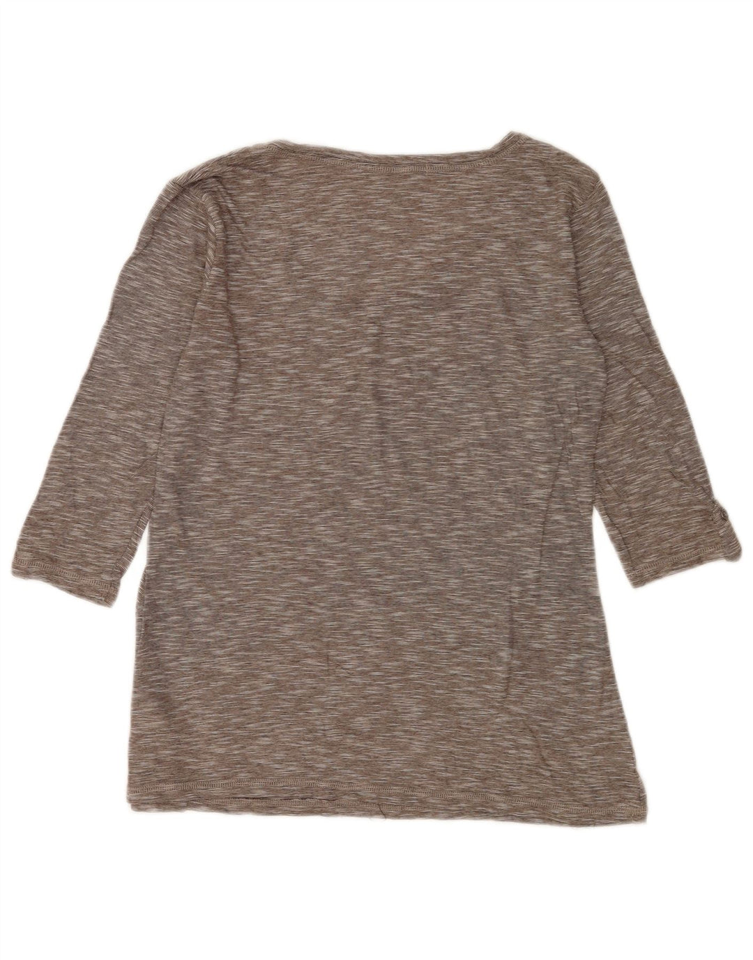 Marks & Spencer Dame Top 3/4 ærmer UK 12 Mellemgrå Flecked Bomuld