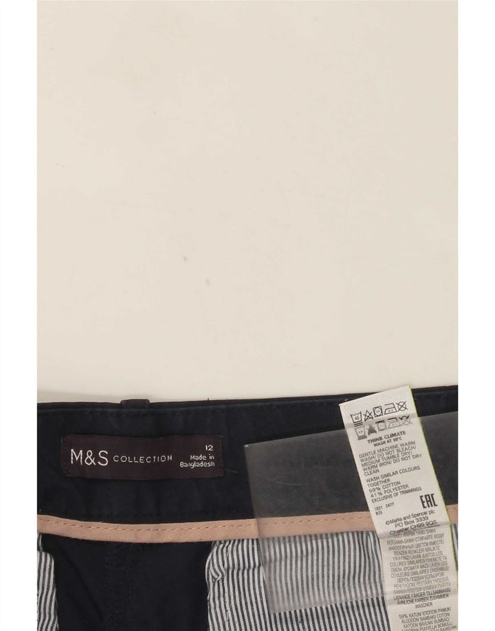 Marks & Spencer Chino Shorts til kvinder UK 12 Medium W32 Marineblå Bomuld