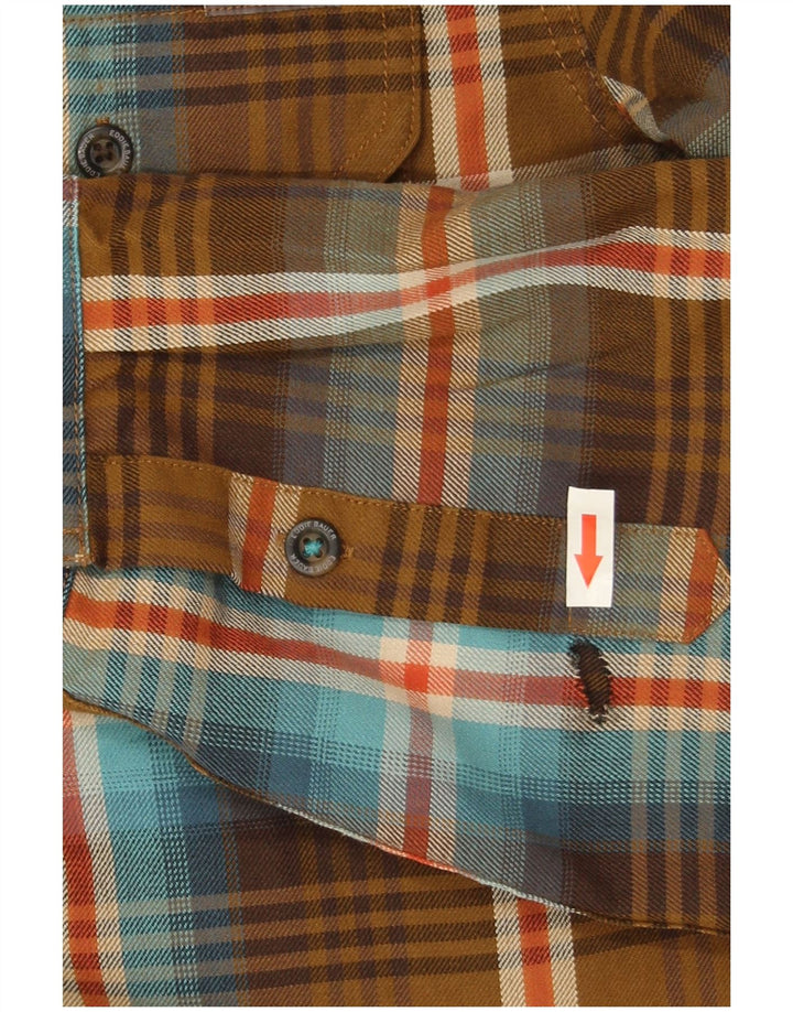 Eddie Bauer Herre høj Klassisk pasform flannelskjorte Stor brun ternet polyester